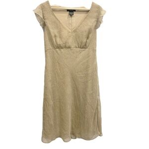 FLP Dress Size 14 Tan Polka Dot‎ 90s